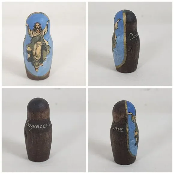 Matryoshka Nesting Dolls 5 Set Life of Jesus Christ Nativity Russian 7" SIGNED